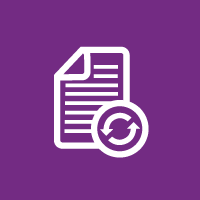 icon of document and rotating arrows