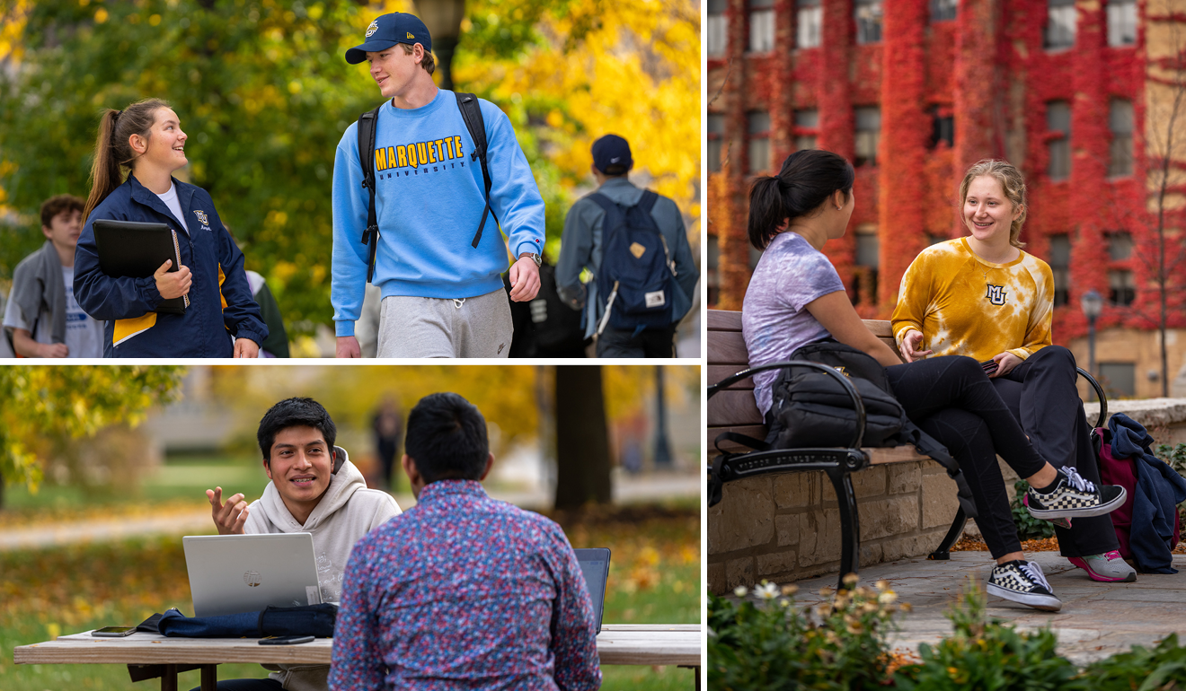 students on campus at Marquette University