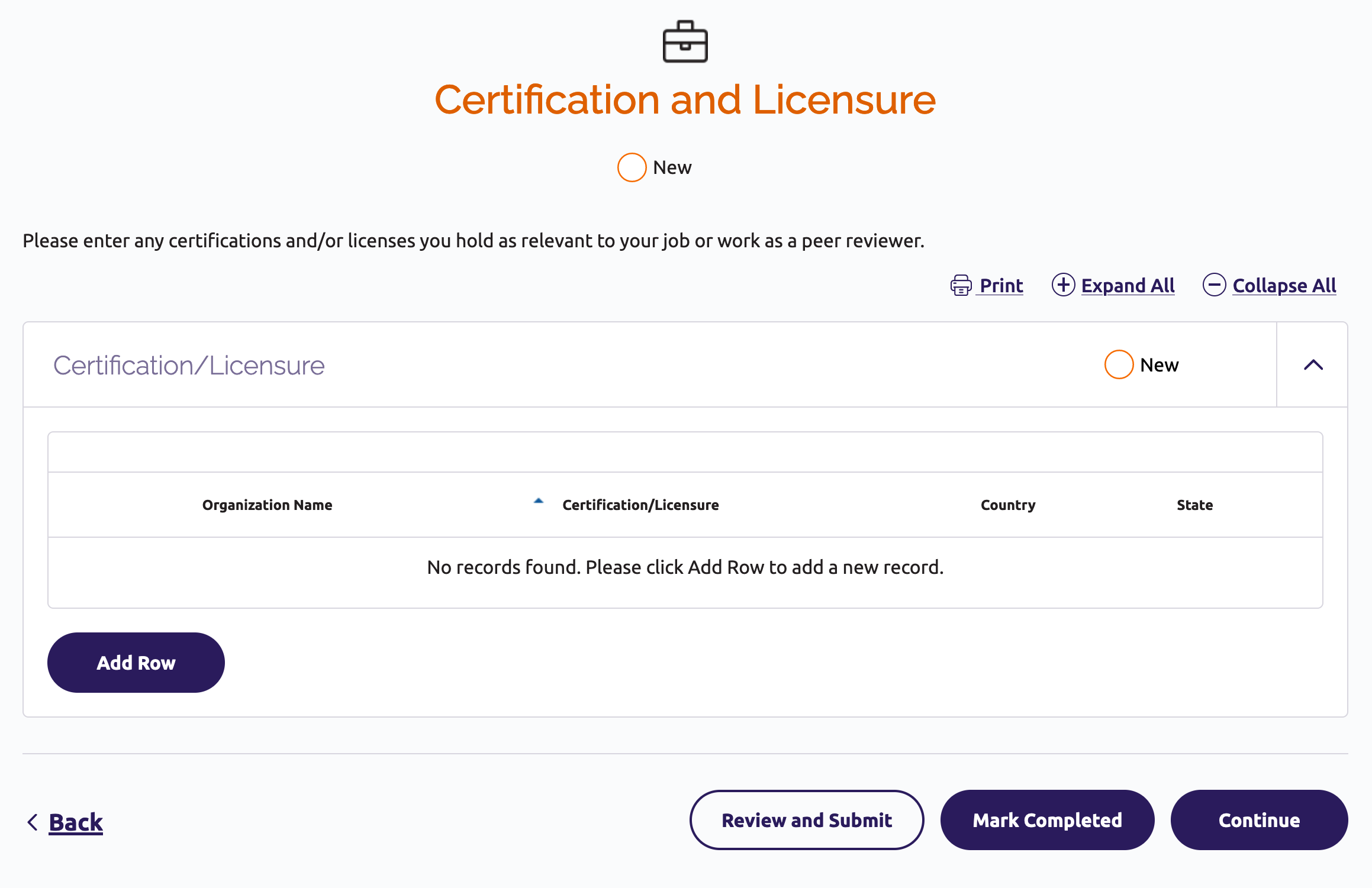 Certification and Licensure section page
