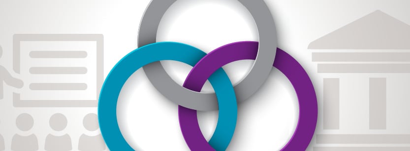 Three interlocking rings