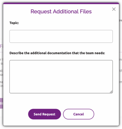 Request files window