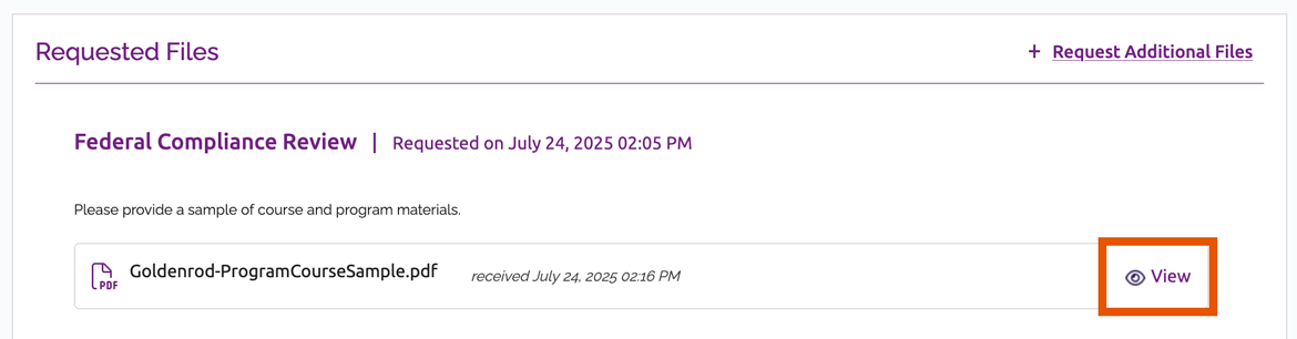 View link next to uploaded PDF file