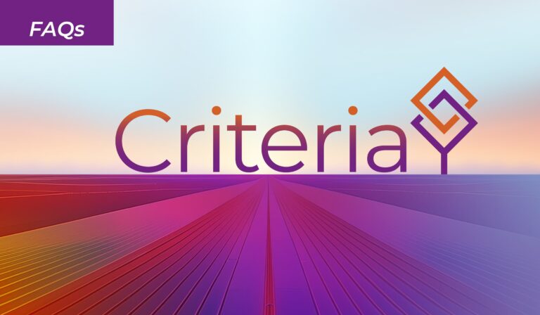 "Criteria" on the horizon with "FAQs" in the corner