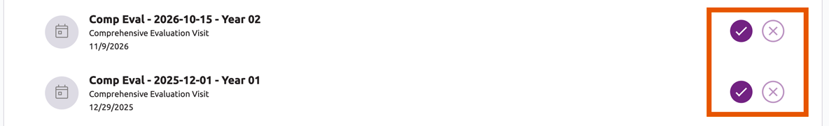 Checkmark icons with purple backgrounds