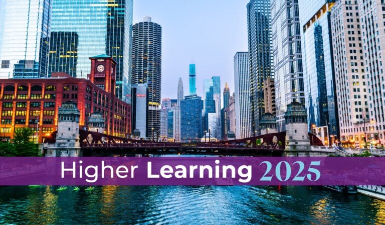 Higher Learning 2025 in front of the Chicago River skyline
