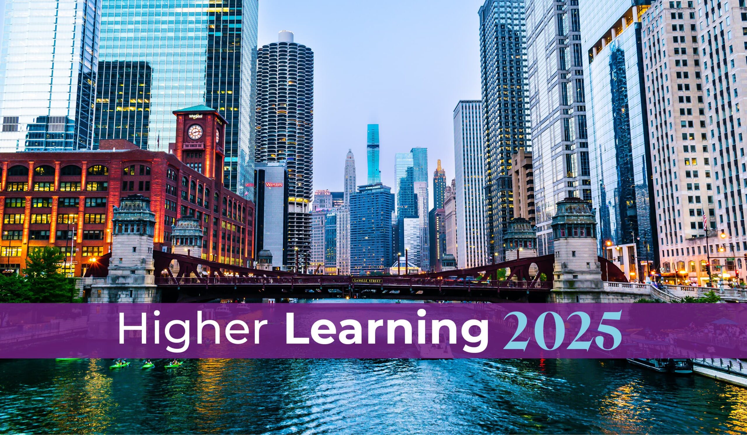 Higher Learning 2025 in front of the Chicago River skyline