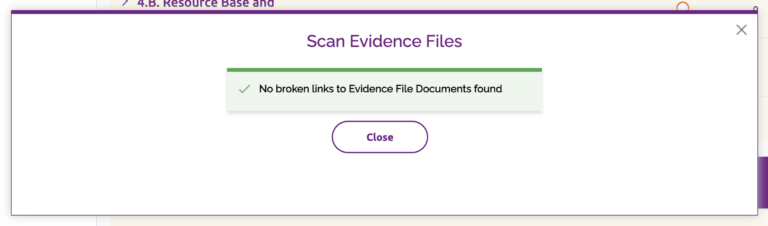 No broken links to Evidence File Documents found