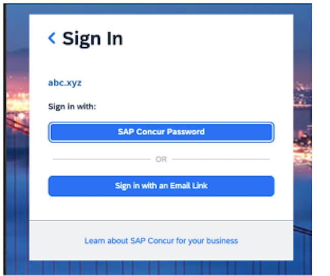 sign in concur
