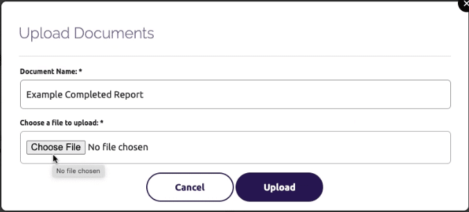 Upload Documents window