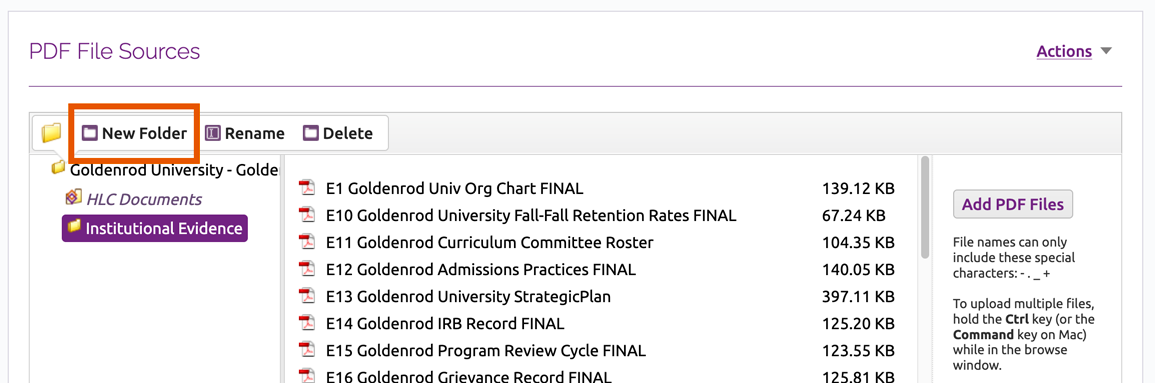New Folder button in folder toolbar